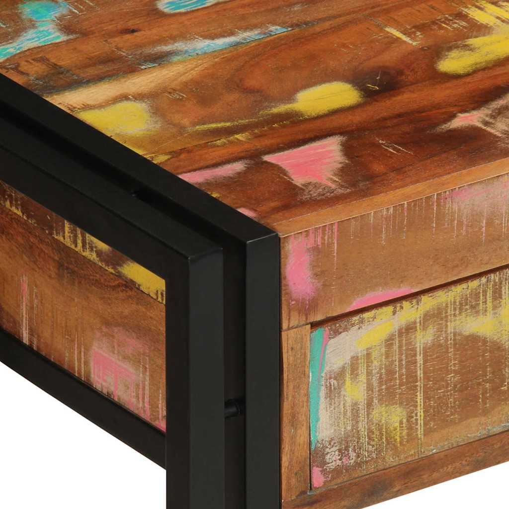Konsolentisch mit Regal Mehrfarbig Massives upgecyceltes Holz