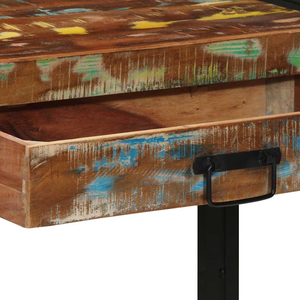 Konsolentisch mit Regal Mehrfarbig Massives upgecyceltes Holz