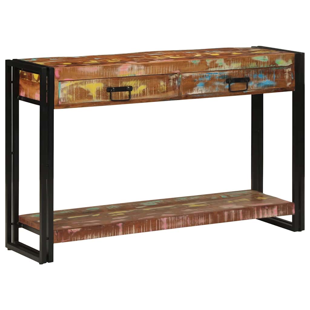 Konsolentisch mit Regal Mehrfarbig Massives upgecyceltes Holz