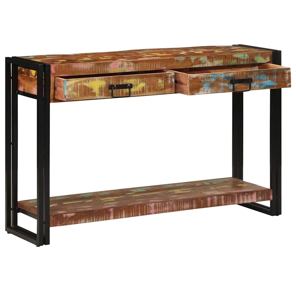 Konsolentisch mit Regal Mehrfarbig Massives upgecyceltes Holz