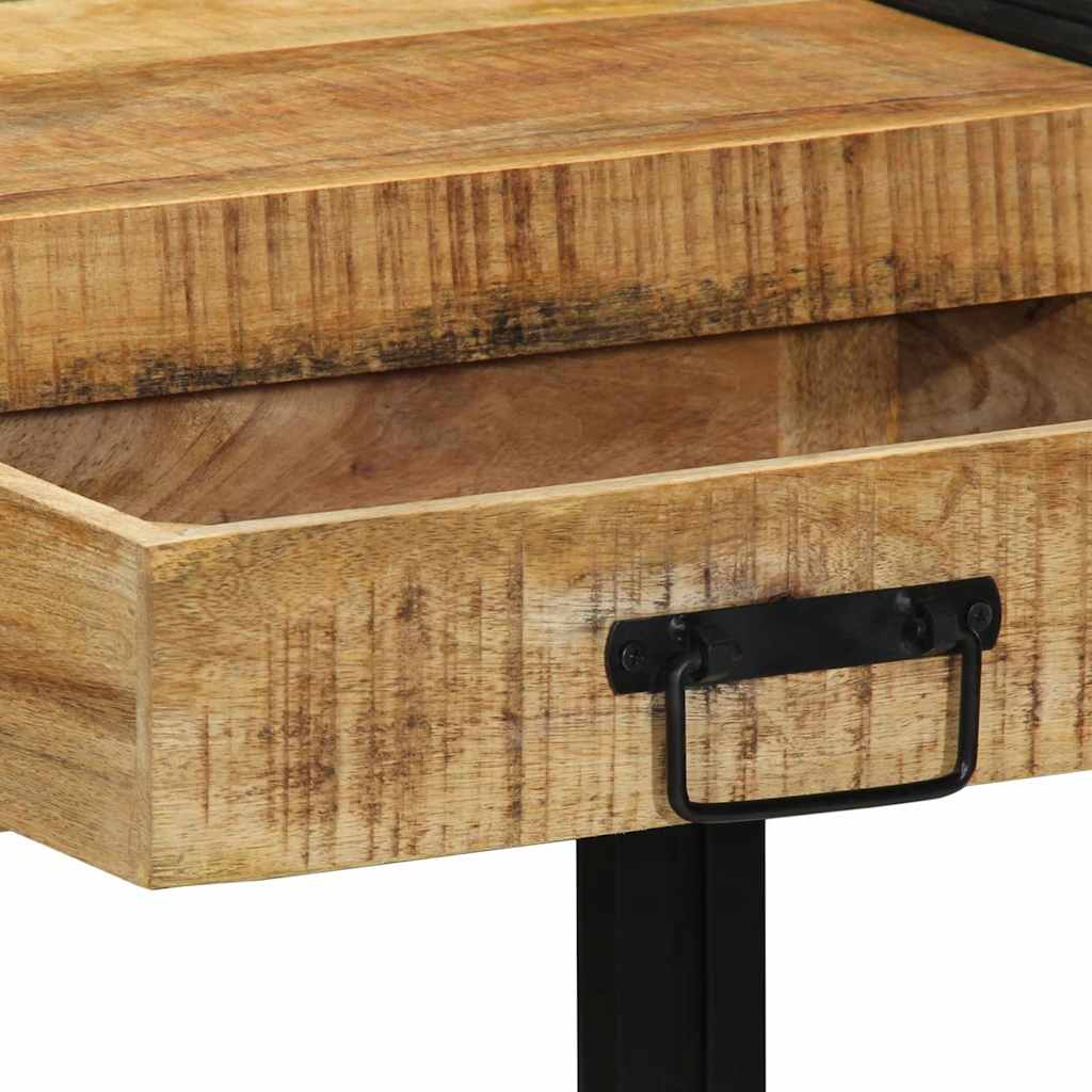 Konsolentisch mit Regal Braun 90 x 33 x 75 cm Massivholz Mango