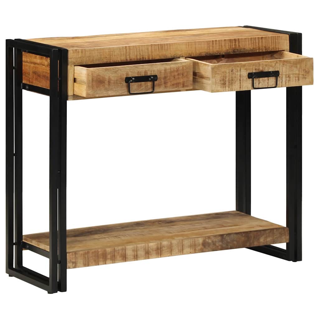Konsolentisch mit Regal Braun 90 x 33 x 75 cm Massivholz Mango
