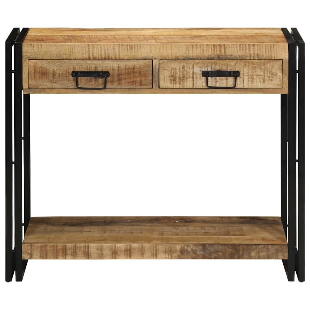 Konsolentisch mit Regal Braun 90 x 33 x 75 cm Massivholz Mango