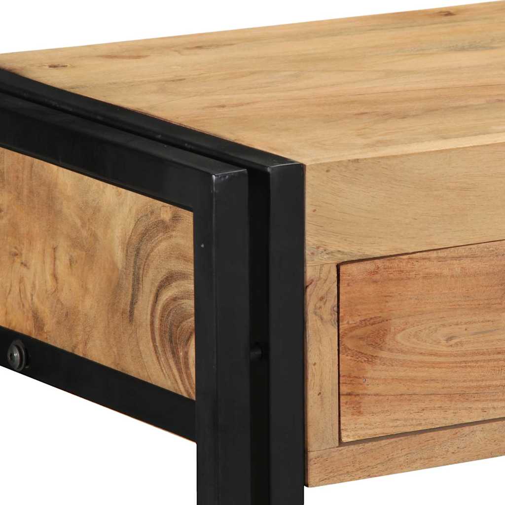 Konsolentisch mit Regal Braun 90 x 33 x 75 cm Massivholz Akazie