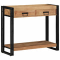 Konsolentisch mit Regal Braun 90 x 33 x 75 cm Massivholz Akazie