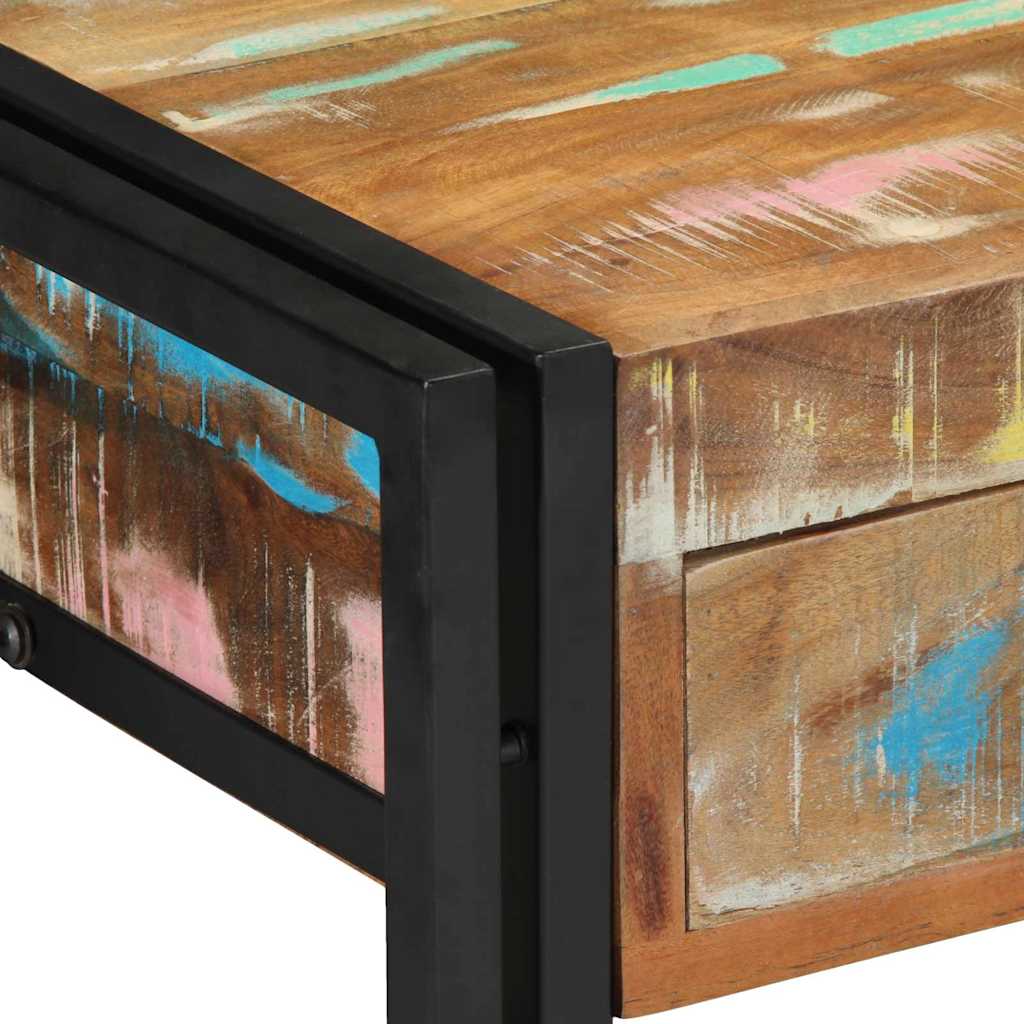 Konsolentisch mit Regal Mehrfarbig Massives upgecyceltes Holz