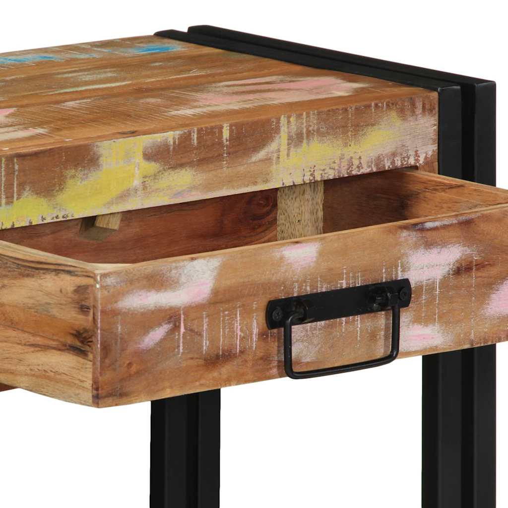 Konsolentisch mit Regal Mehrfarbig Massives upgecyceltes Holz