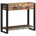 Konsolentisch mit Regal Mehrfarbig Massives upgecyceltes Holz