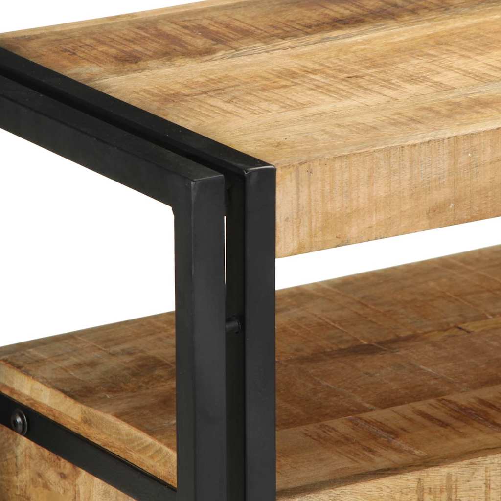 Konsolentisch mit Regal Braun 120 x 33 x 75 cm Massivholz Mango