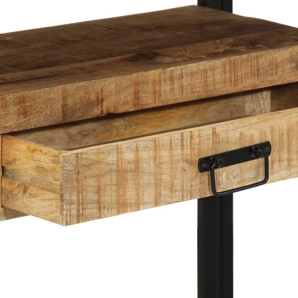 Konsolentisch mit Regal Braun 120 x 33 x 75 cm Massivholz Mango