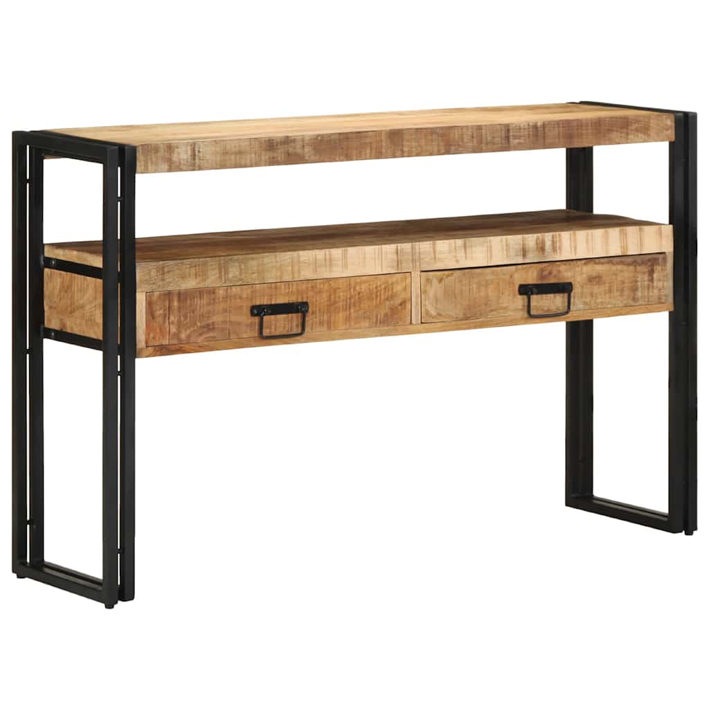 Konsolentisch mit Regal Braun 120 x 33 x 75 cm Massivholz Mango