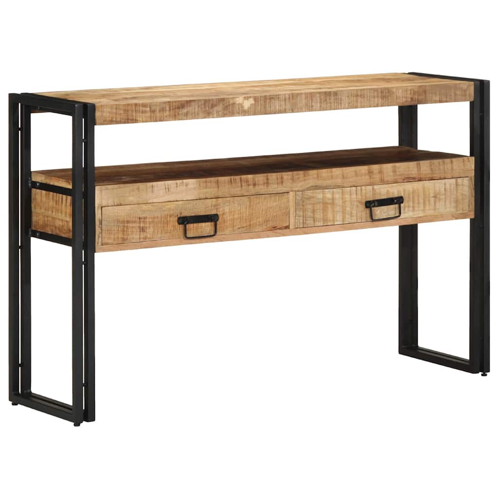 Konsolentisch mit Regal Braun 120 x 33 x 75 cm Massivholz Mango