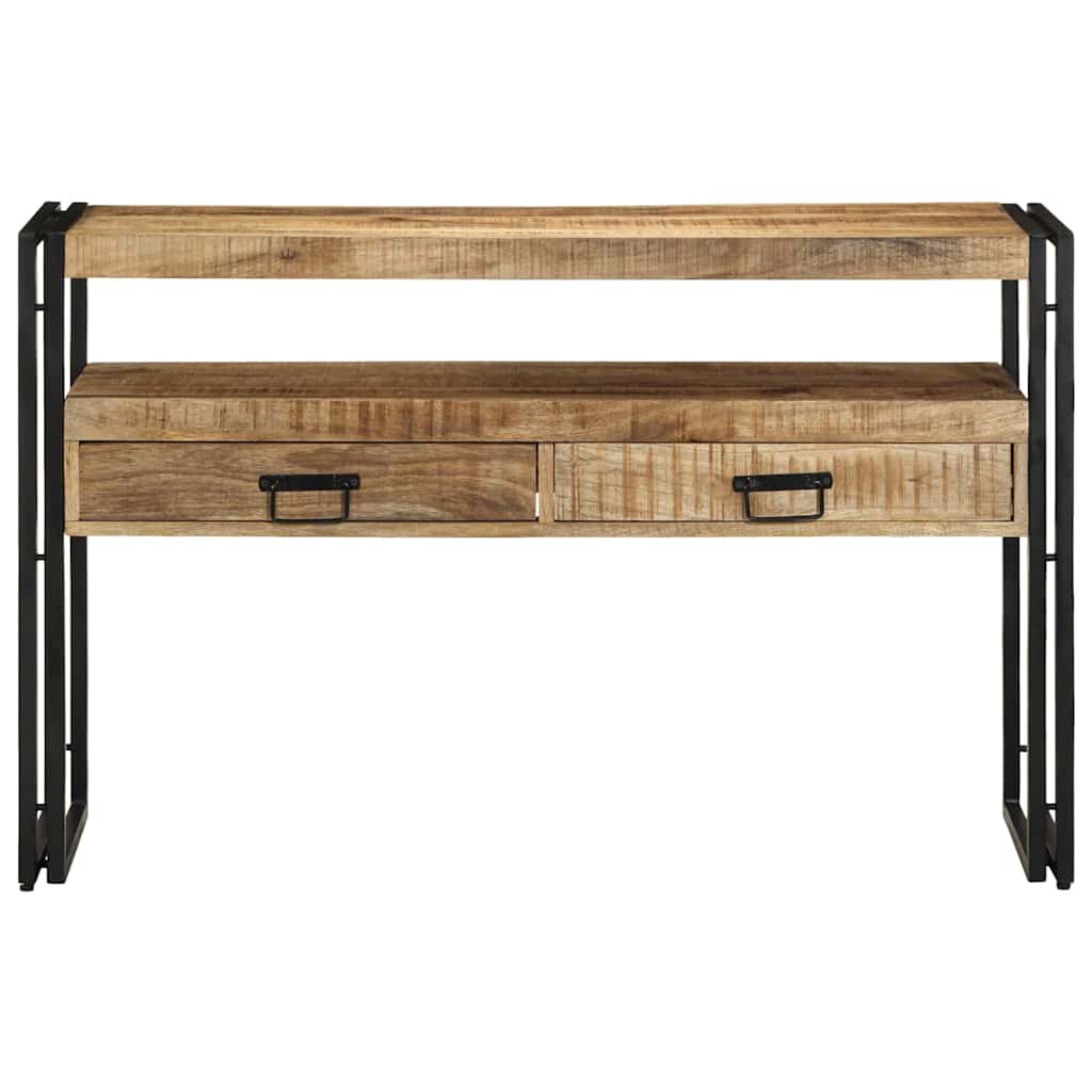 Konsolentisch mit Regal Braun 120 x 33 x 75 cm Massivholz Mango