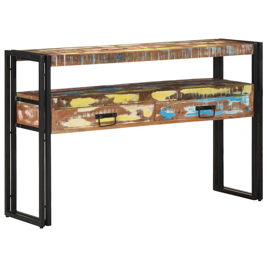 Konsolentisch 120 x 33 x 75 cm Massives upgecyceltes Holz