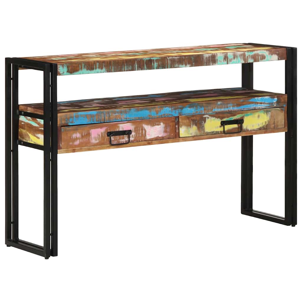 Konsolentisch 120 x 33 x 75 cm Massives upgecyceltes Holz