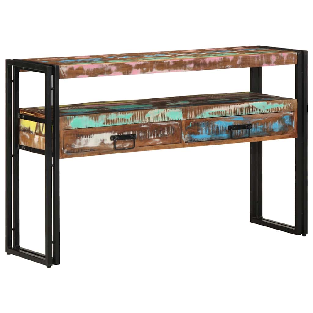 Konsolentisch 120 x 33 x 75 cm Massives upgecyceltes Holz