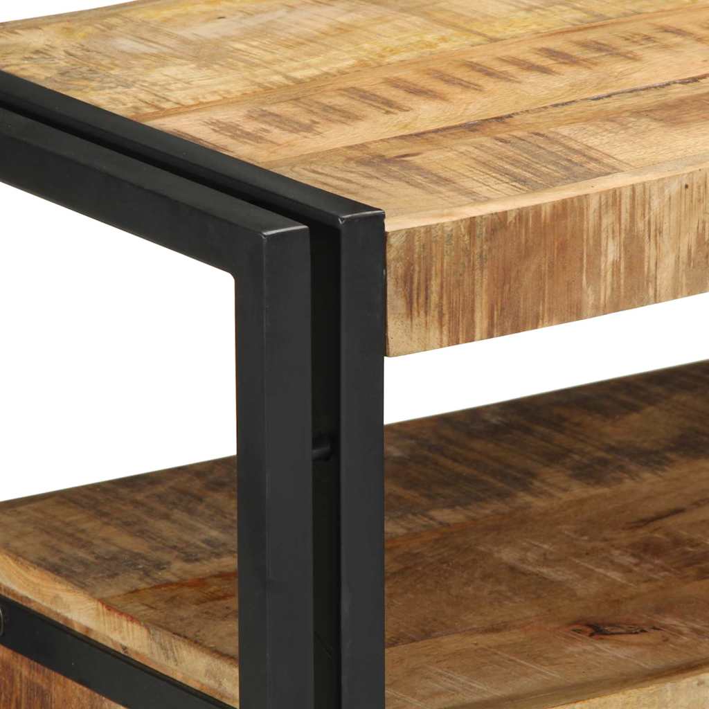Konsolentisch mit Regal Braun 90 x 33 x 75 cm Massivholz Mango