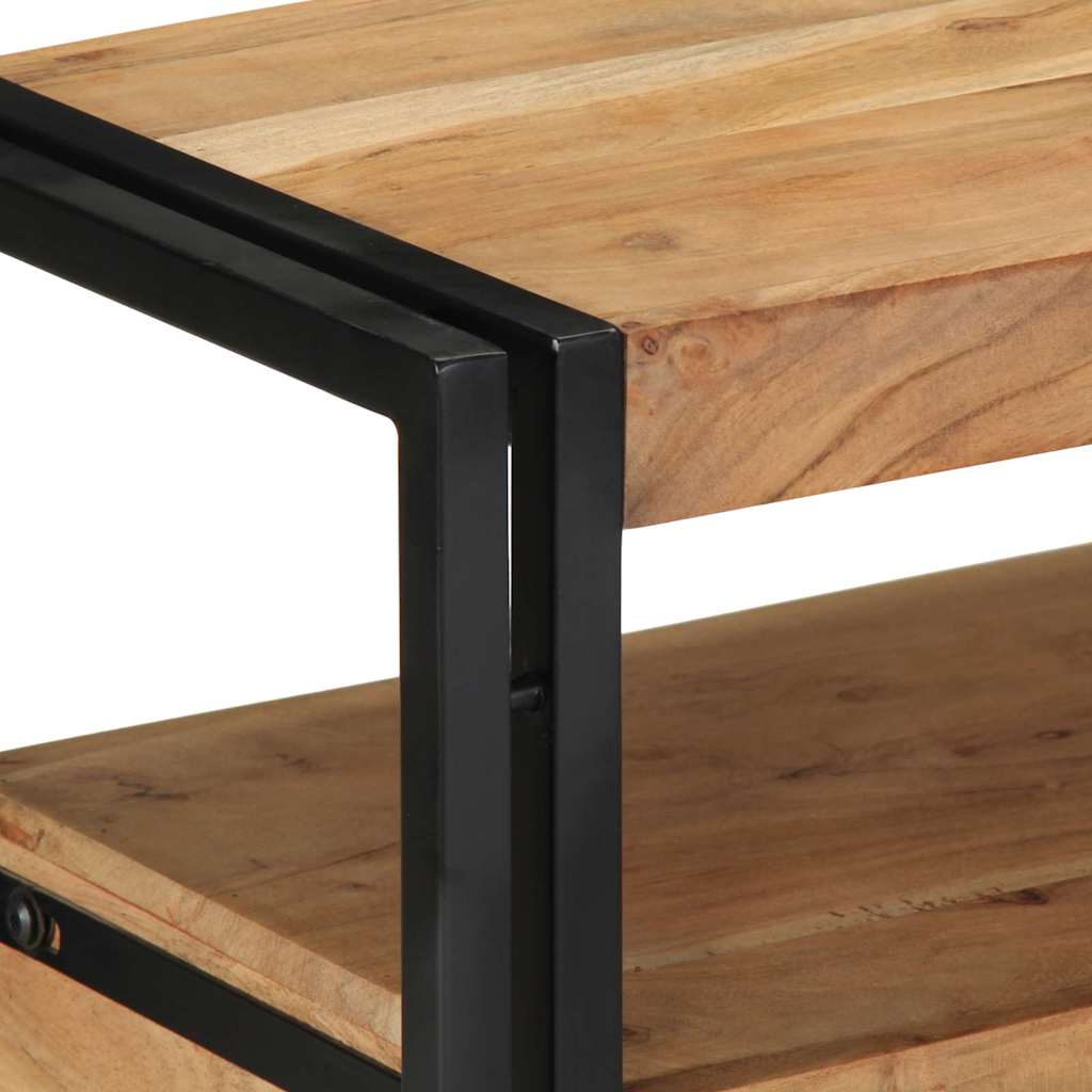 Konsolentisch mit Regal Braun 90 x 33 x 75 cm Massivholz Akazie