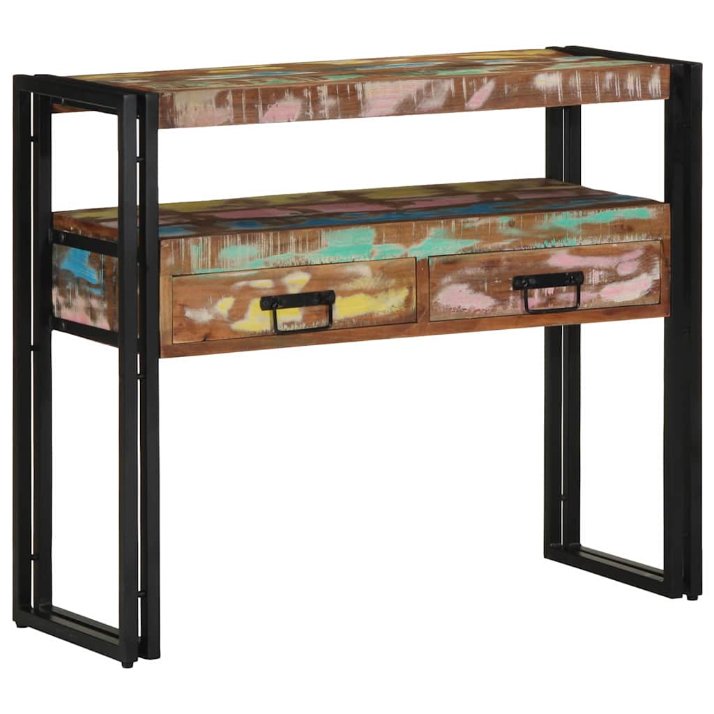 Konsolentisch 90 x 33 x 75 cm Massives upgecyceltes Holz