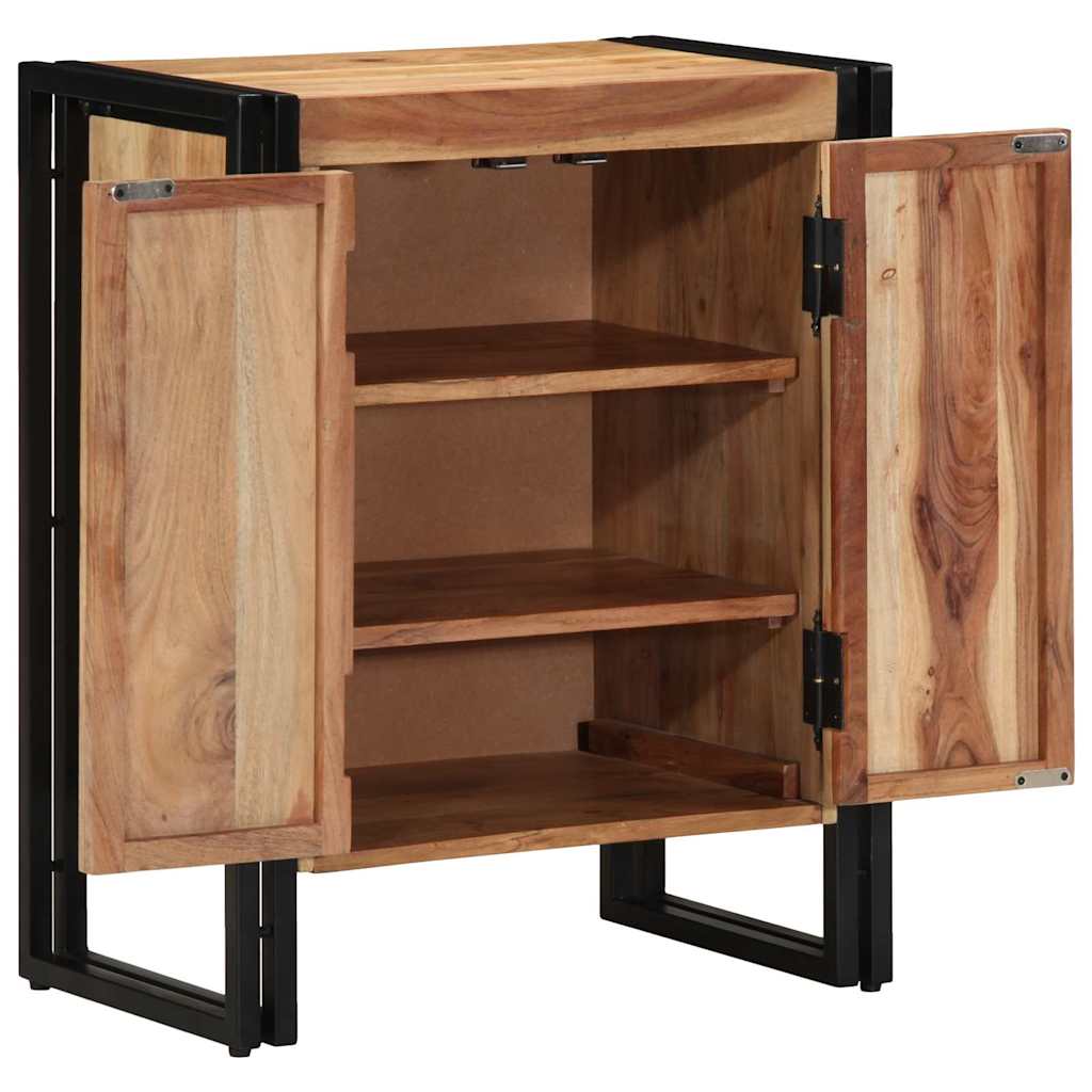 Schuhschrank mit Regal Braun 56 x 35 x 70 cm Massivholz Akazie
