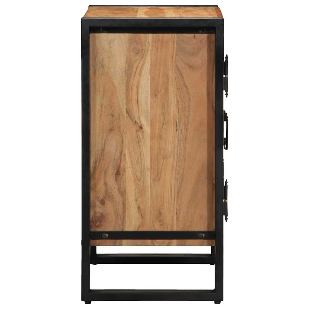 Schuhschrank mit Regal Braun 56 x 35 x 70 cm Massivholz Akazie