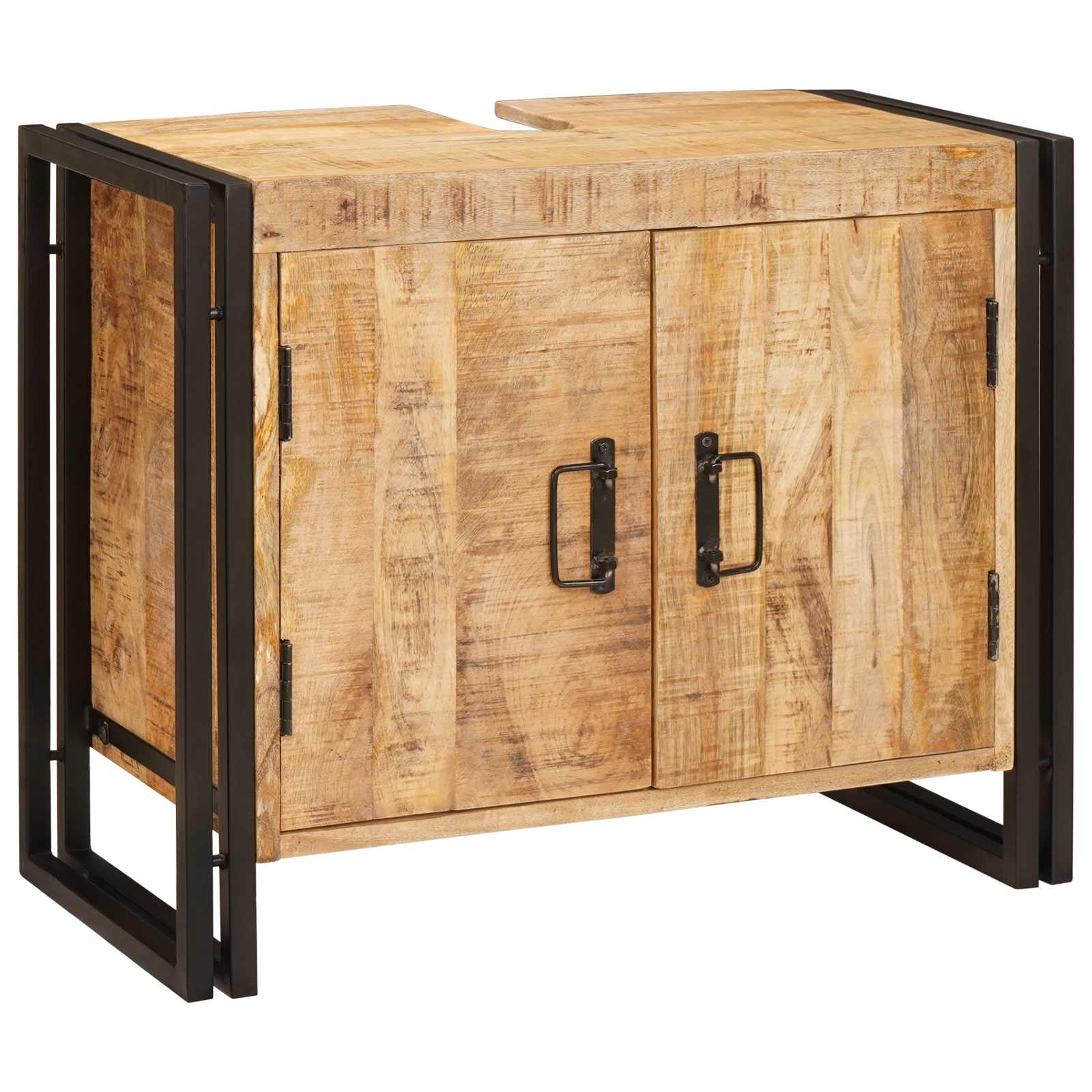 Waschbeckenunterschrank Braun 71 x 33 x 58 cm Massivholz Mango