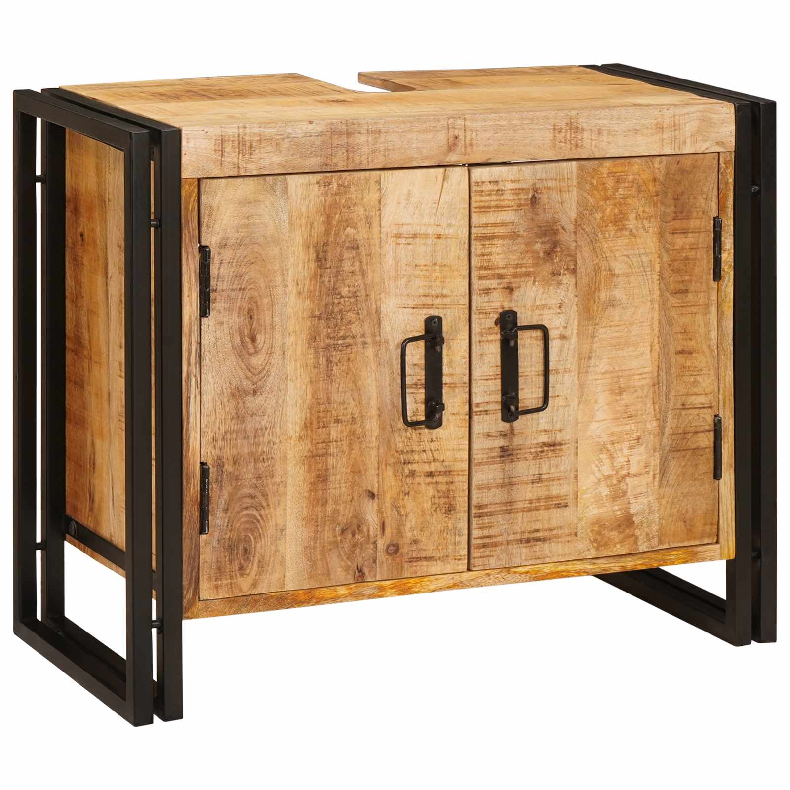 Waschbeckenunterschrank Braun 71 x 33 x 58 cm Massivholz Mango