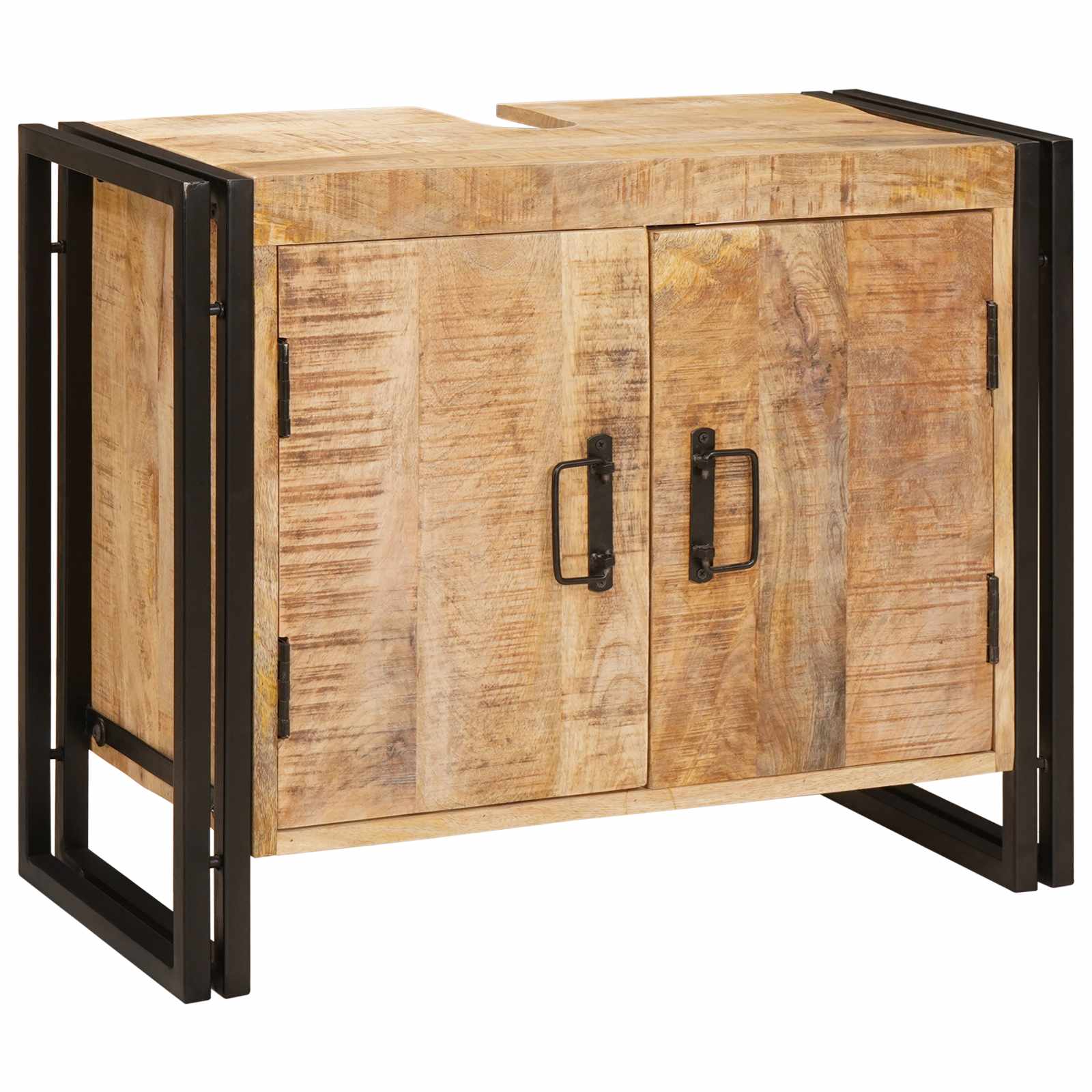 Waschbeckenunterschrank Braun 71 x 33 x 58 cm Massivholz Mango