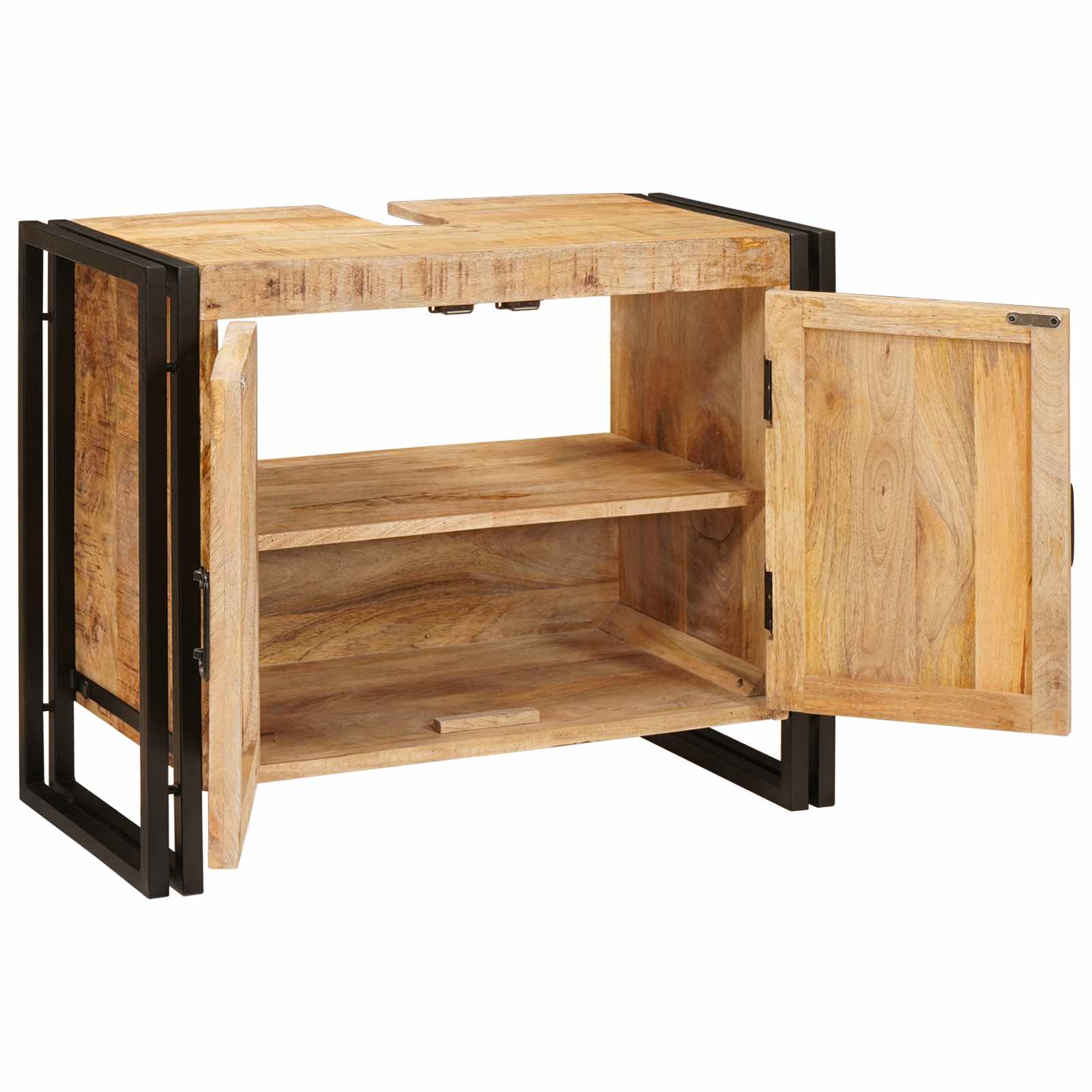 Waschbeckenunterschrank Braun 71 x 33 x 58 cm Massivholz Mango