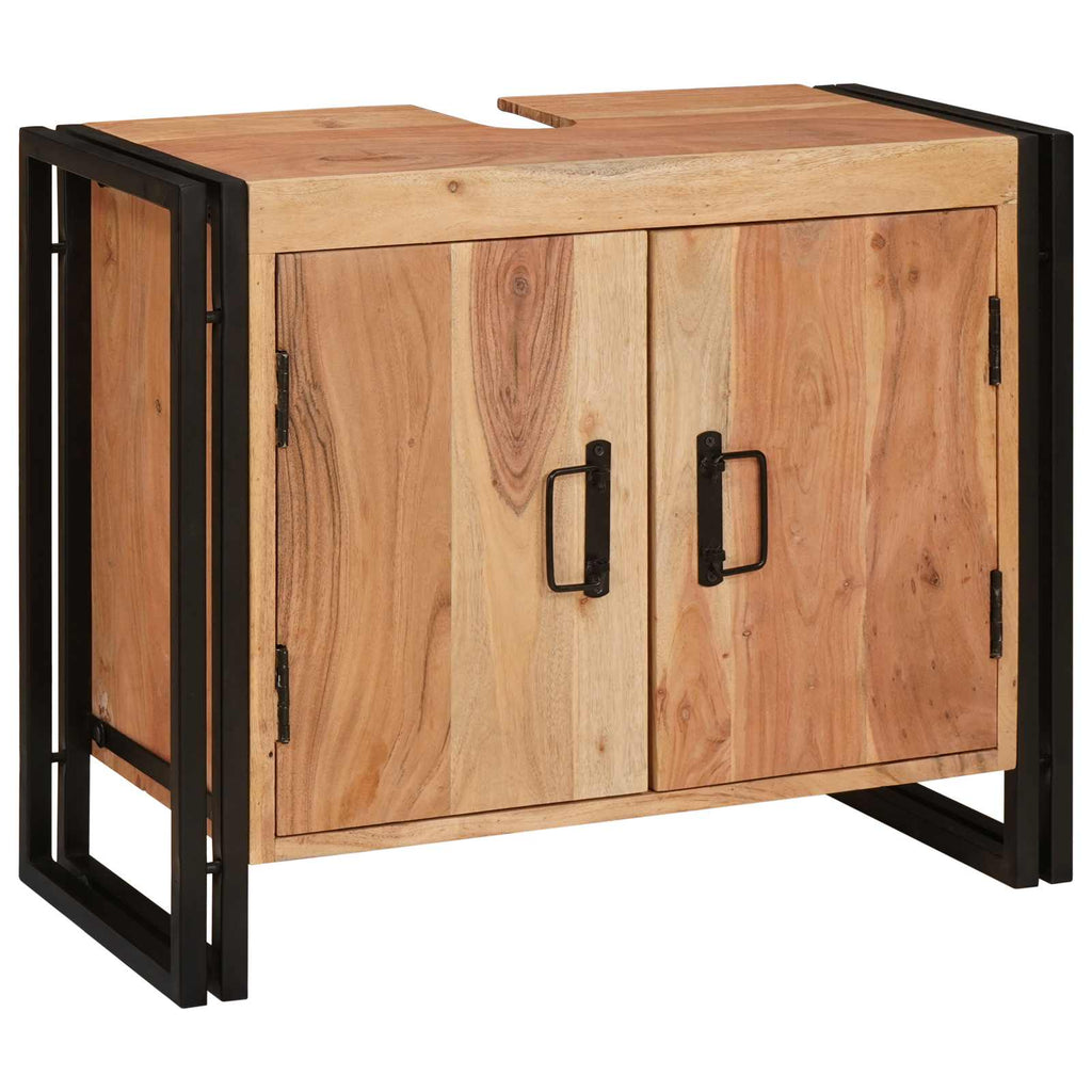 Waschbeckenunterschrank Braun 71 x 33 x 58 cm Massivholz Akazie