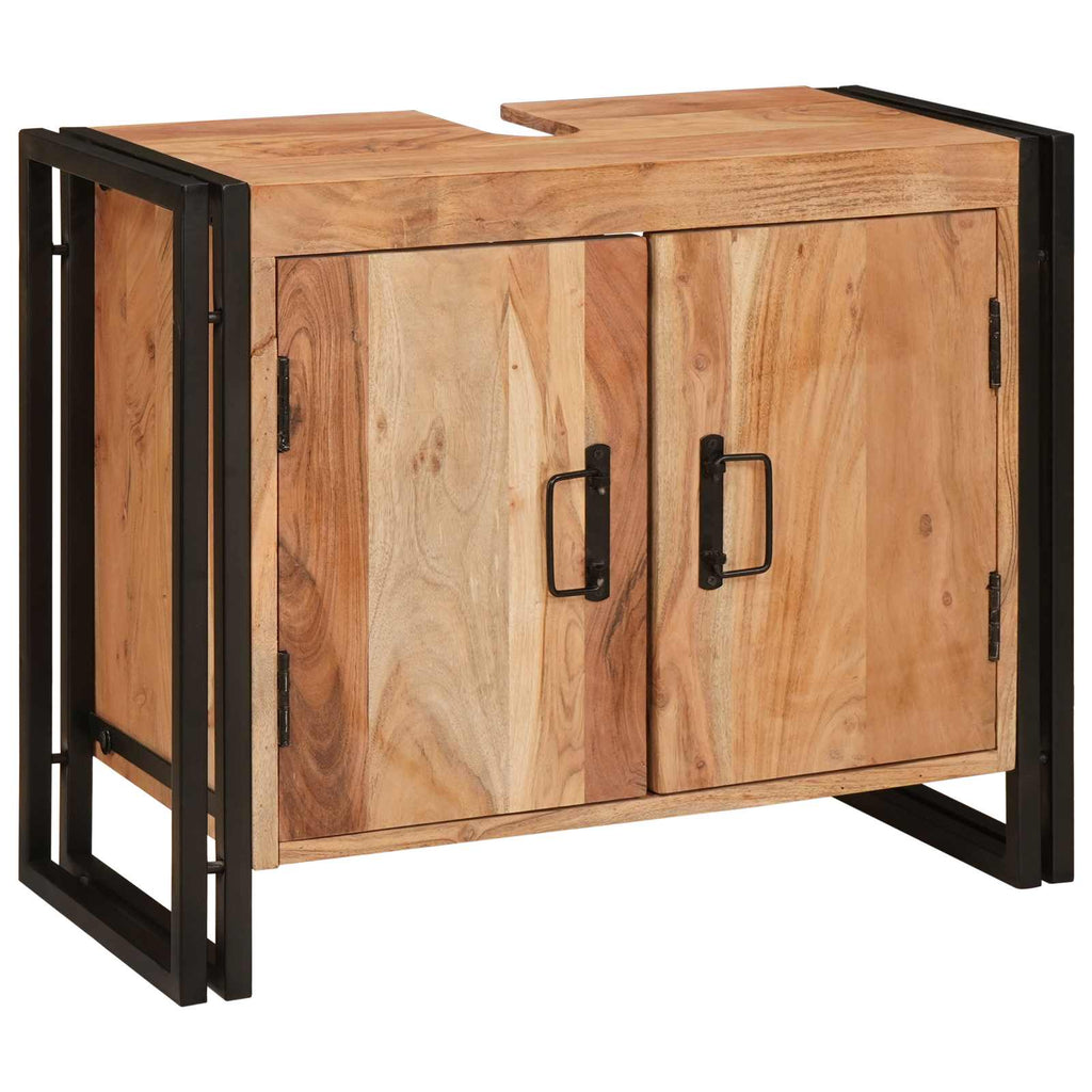 Waschbeckenunterschrank Braun 71 x 33 x 58 cm Massivholz Akazie