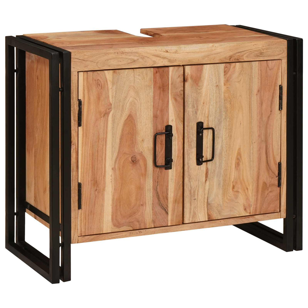 Waschbeckenunterschrank Braun 71 x 33 x 58 cm Massivholz Akazie