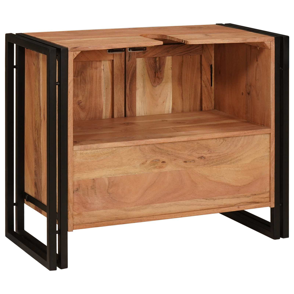 Waschbeckenunterschrank Braun 71 x 33 x 58 cm Massivholz Akazie