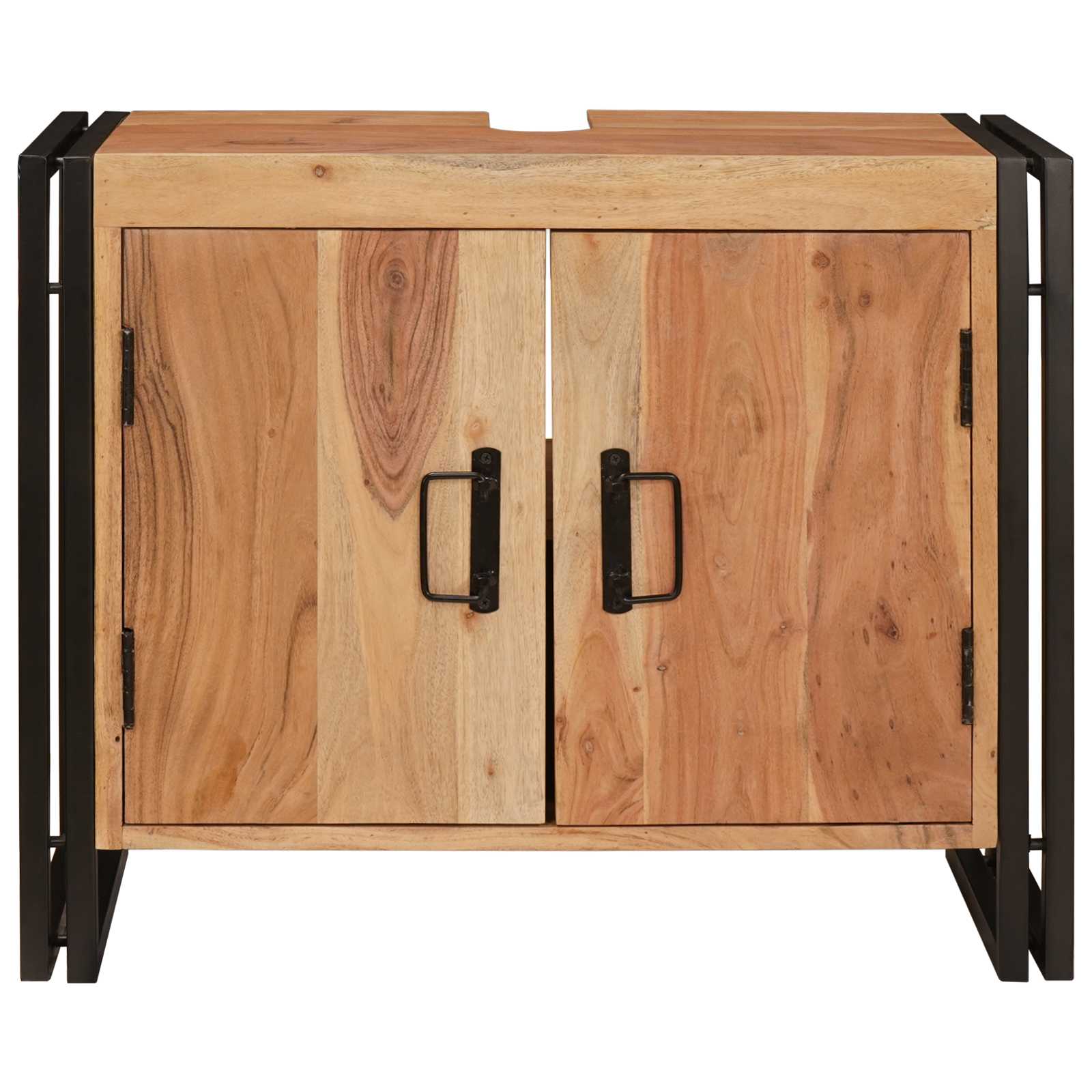 Waschbeckenunterschrank Braun 71 x 33 x 58 cm Massivholz Akazie