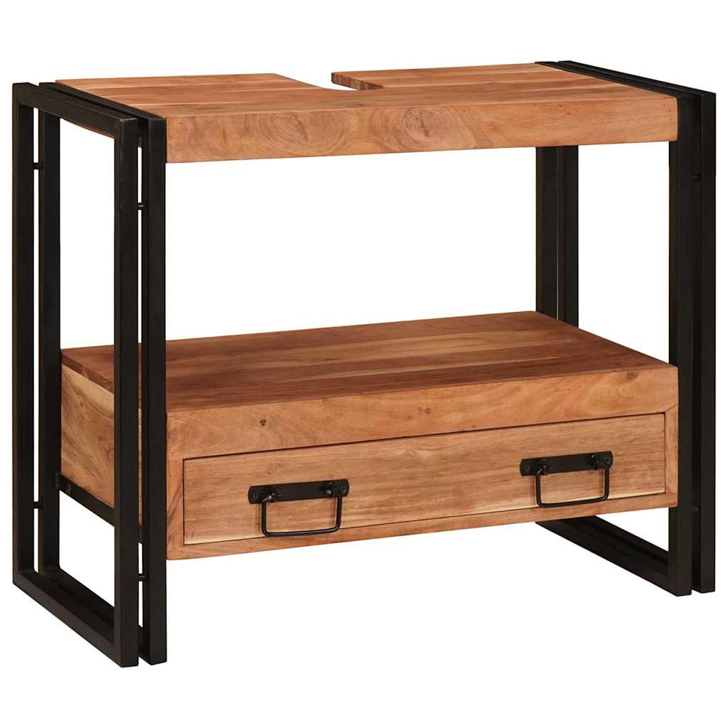 Waschtischunterschrank Braun 71 x 33 x 58 cm Massivholz Akazie