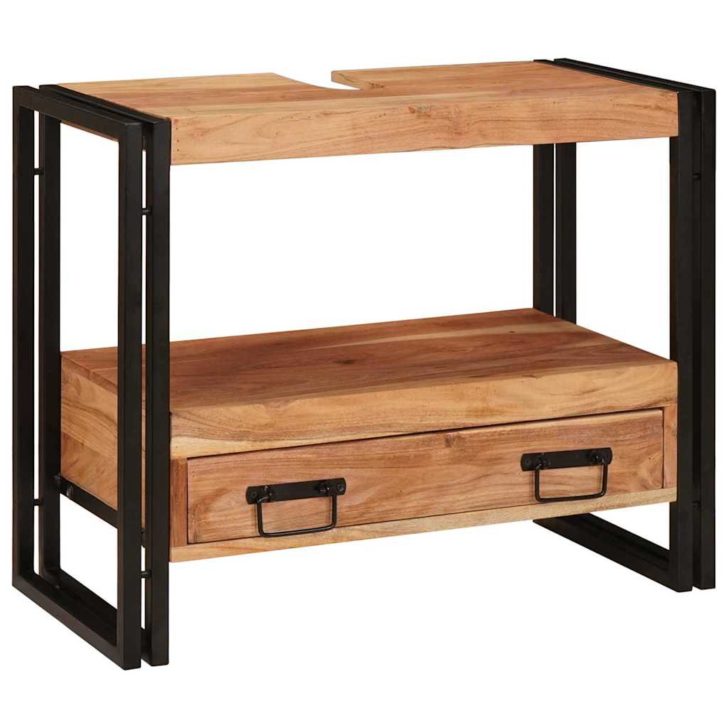 Waschtischunterschrank Braun 71 x 33 x 58 cm Massivholz Akazie