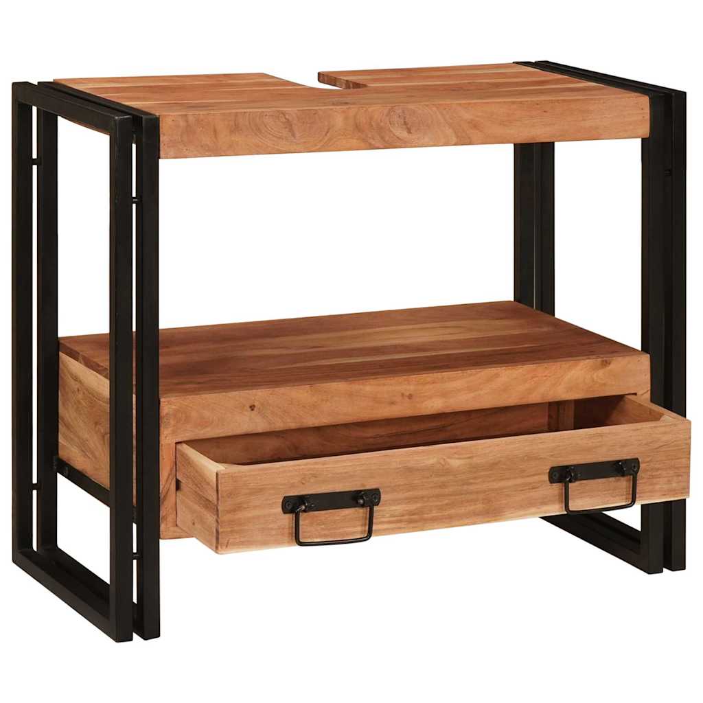 Waschtischunterschrank Braun 71 x 33 x 58 cm Massivholz Akazie