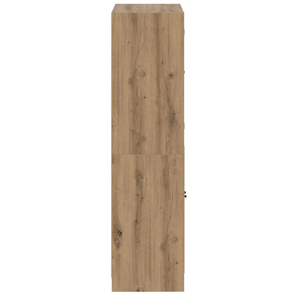 Highboard mit Türen Artisan-Eiche 68x37x142 cm Holzwerkstoff