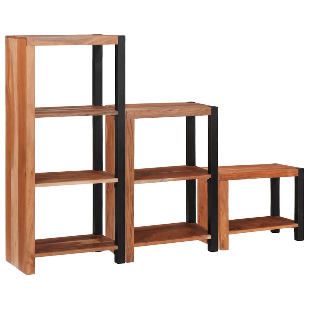 Bücherregal 3 pcs Braun 50 x 30 x 110 cm Massivholz Akazie