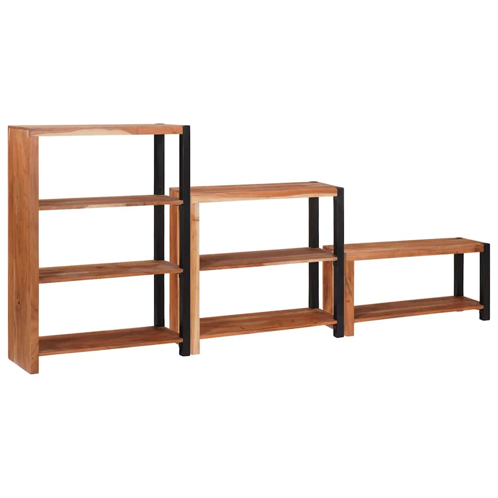 Bücherregal 3 pcs Braun 80 x 30 x 110 cm Massivholz Akazie