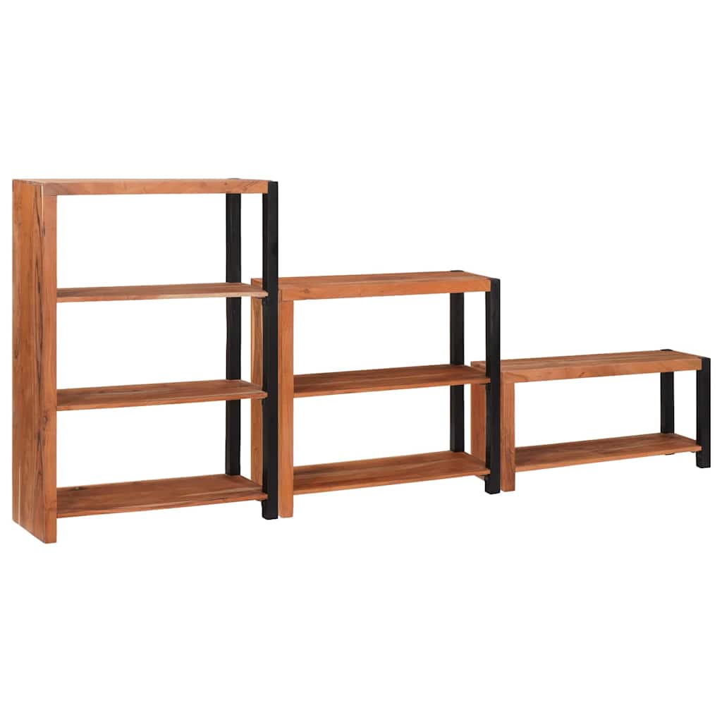 Bücherregal 3 pcs Braun 80 x 30 x 110 cm Massivholz Akazie
