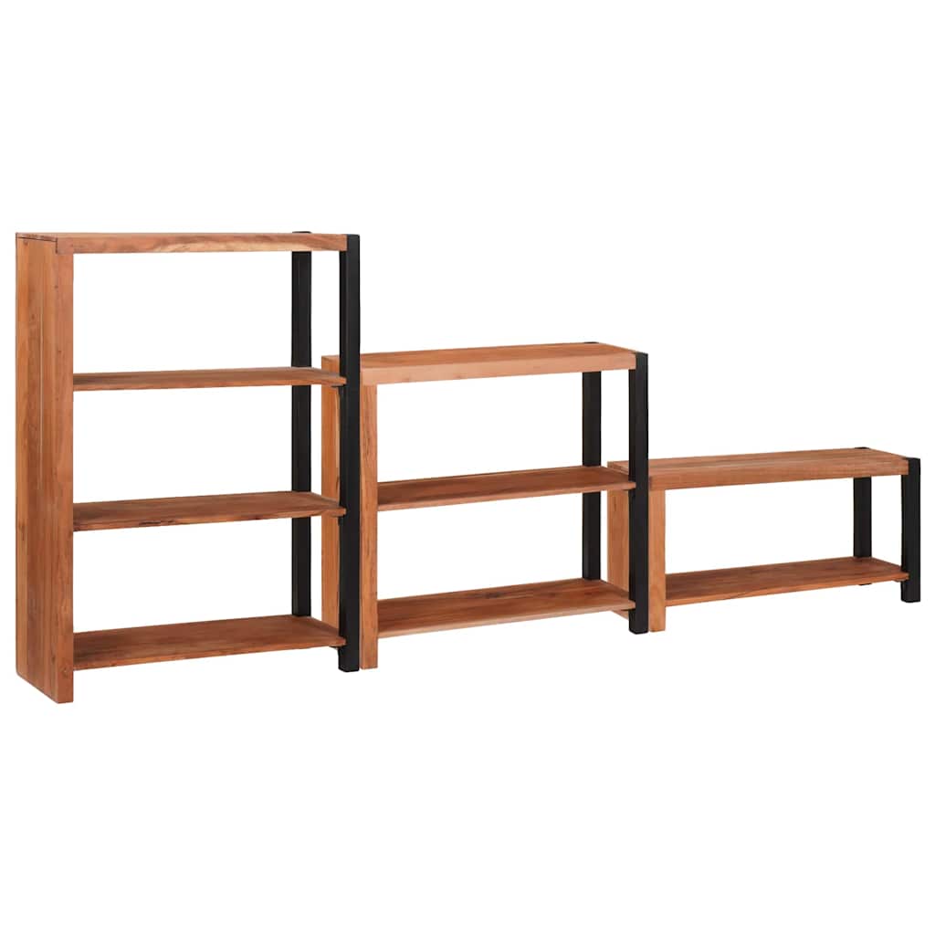 Bücherregal 3 pcs Braun 80 x 30 x 110 cm Massivholz Akazie