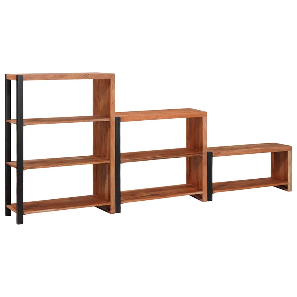 Bücherregal 3 pcs Braun 80 x 30 x 110 cm Massivholz Akazie