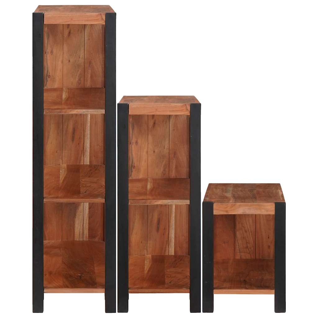 Bücherregal 3 pcs Braun 80 x 30 x 110 cm Massivholz Akazie