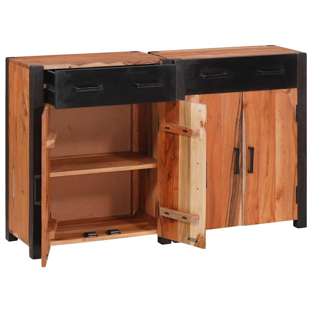 Sideboard 2 pcs Braun 110 x 30 x 75 cm Massivholz Akazie