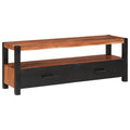 Medienmöbel mit Regal Braun 110 x 30 x 40 cm Massivholz Akazie