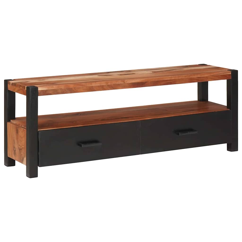 Medienmöbel mit Regal Braun 110 x 30 x 40 cm Massivholz Akazie