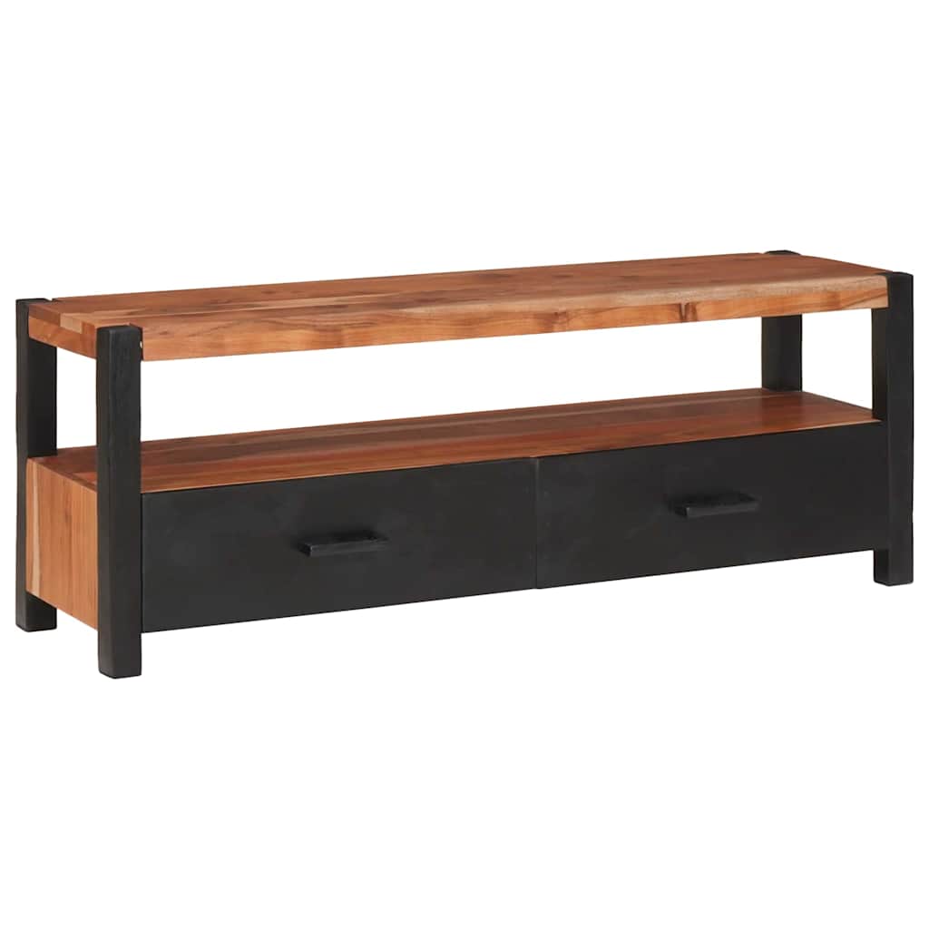 Medienmöbel mit Regal Braun 110 x 30 x 40 cm Massivholz Akazie