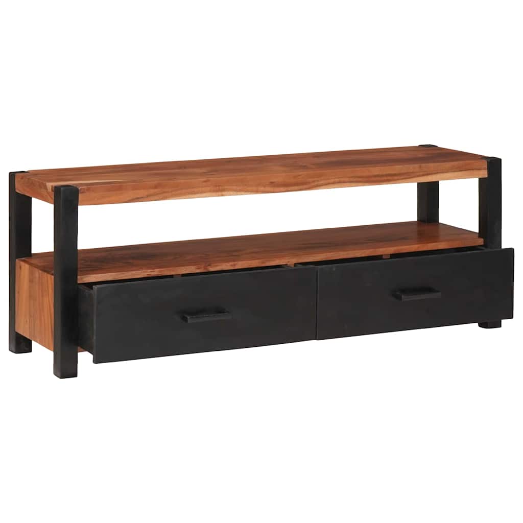 Medienmöbel mit Regal Braun 110 x 30 x 40 cm Massivholz Akazie