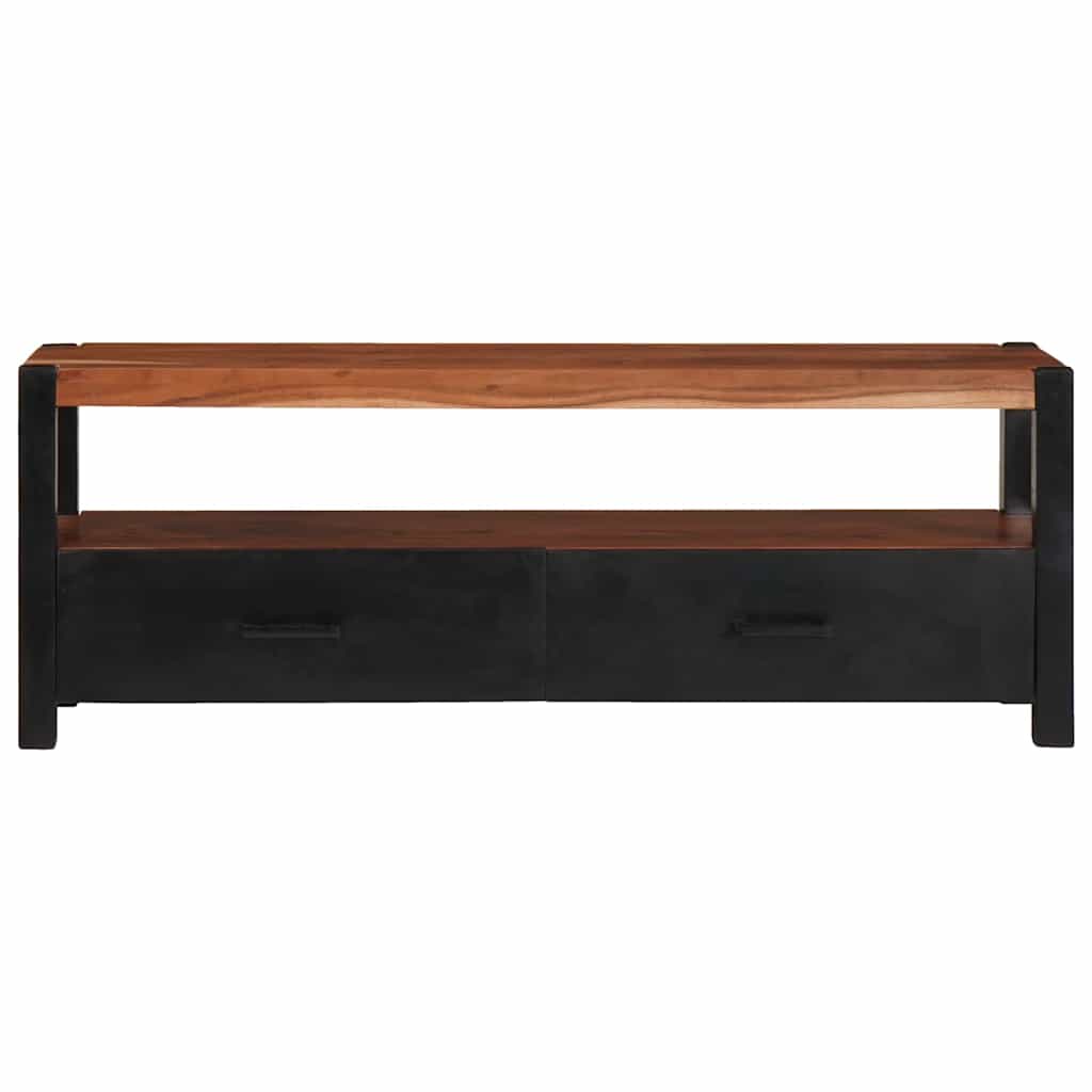 Medienmöbel mit Regal Braun 110 x 30 x 40 cm Massivholz Akazie